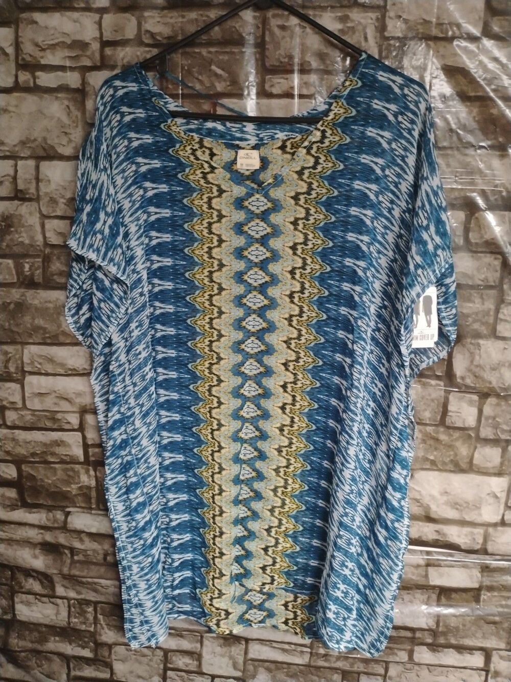 Xsmall O'Neill Womens Blue Bali Swim Cover Up Boho Sheer